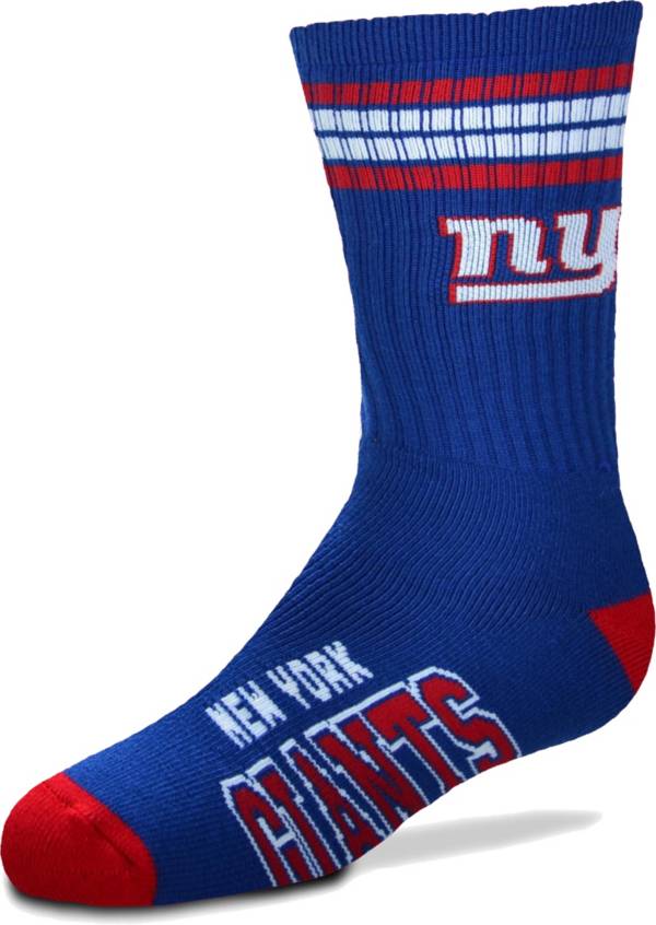 For Bare Feet Youth New York Giants 4-Stripe Deuce Crew Socks