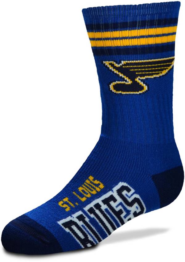 For Bare Feet Youth St. Louis Blues 4-Stripe Deuce Crew Socks product image