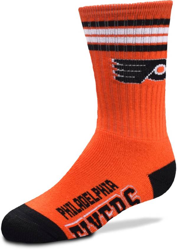 For Bare Feet Youth Philadelphia Flyers 4-Stripe Deuce Crew Socks