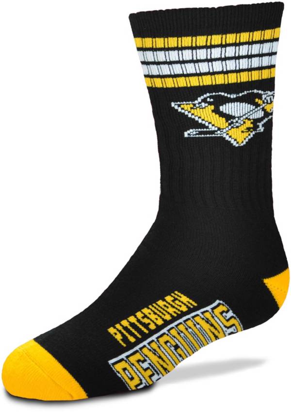 For Bare Feet Youth Pittsburgh Penguins 4-Stripe Deuce Crew Socks product image