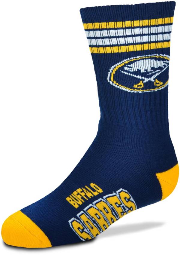 For Bare Feet Youth Buffalo Sabres 4-Stripe Deuce Crew Socks