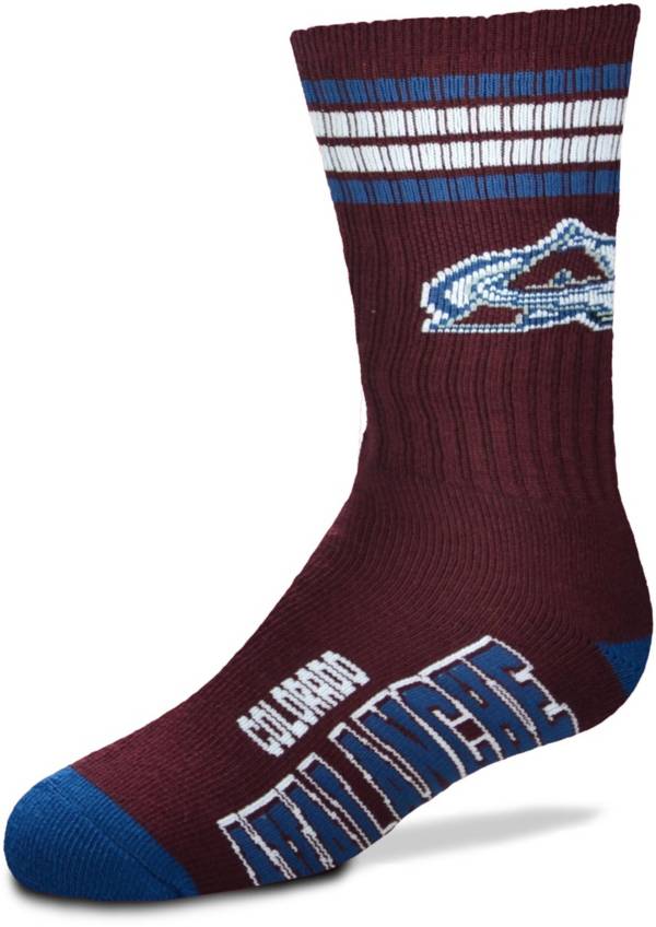 For Bare Feet Youth Colorado Avalanche 4-Stripe Deuce Crew Socks product image