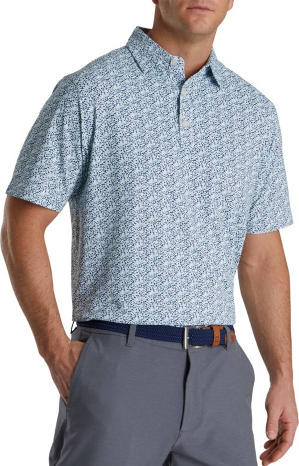 FootJoy Men's Confetti Print Pique Self Collar Golf Polo