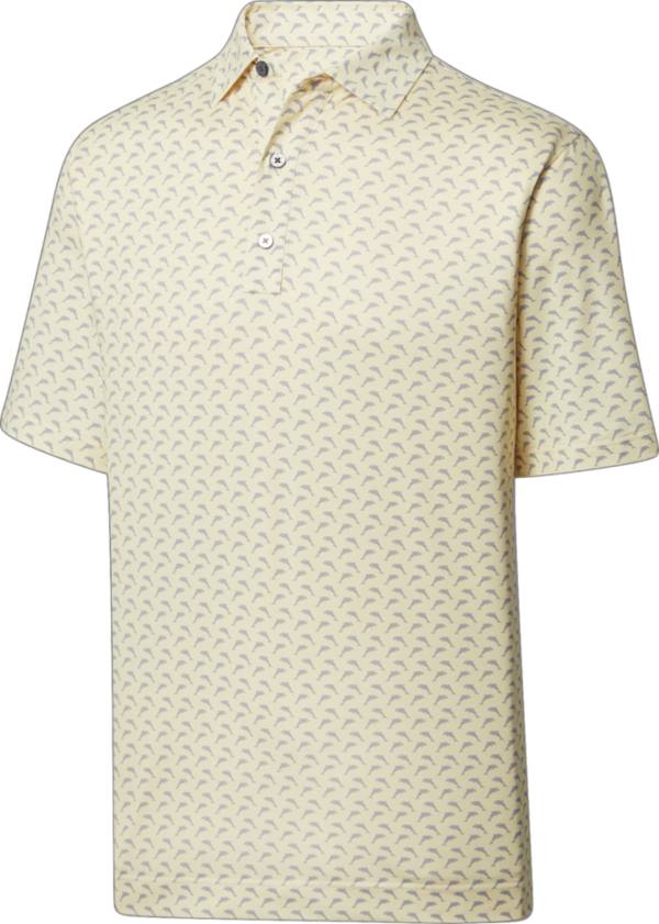 FootJoy Men's Lisle Leaping Dolphins Print Self Collar Golf Shirt product image