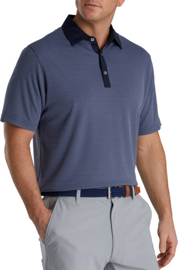 FootJoy Men's Jacquard Dot Lisle Self Collar Golf Polo