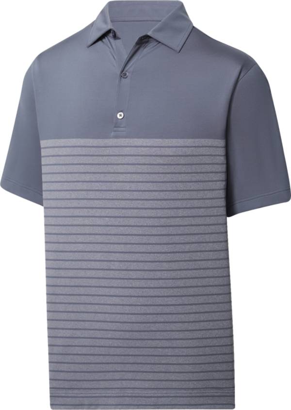 FootJoy Men's Engineered Heather Pinstripe Lisle Self Collar Golf Polo