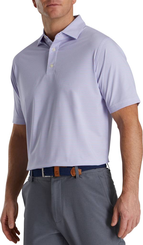 FootJoy Men's Pinstripe Lisle Golf Polo