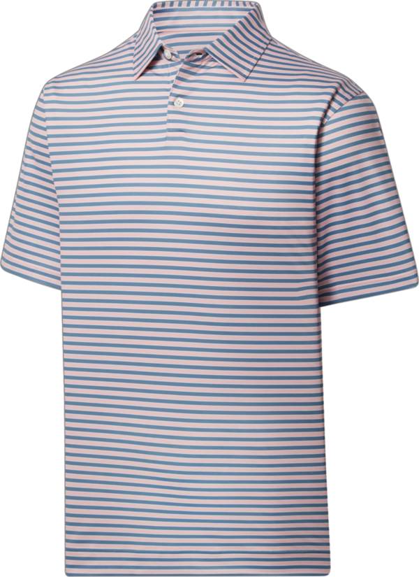 FootJoy Men's Mini Regimental Stripe Lisle Self Collar Golf Polo