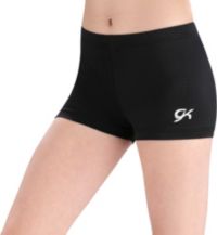 GK Elite Black or Blue Gymnastics Workout Mini Shorts Nylon Spandex Child Adult 
