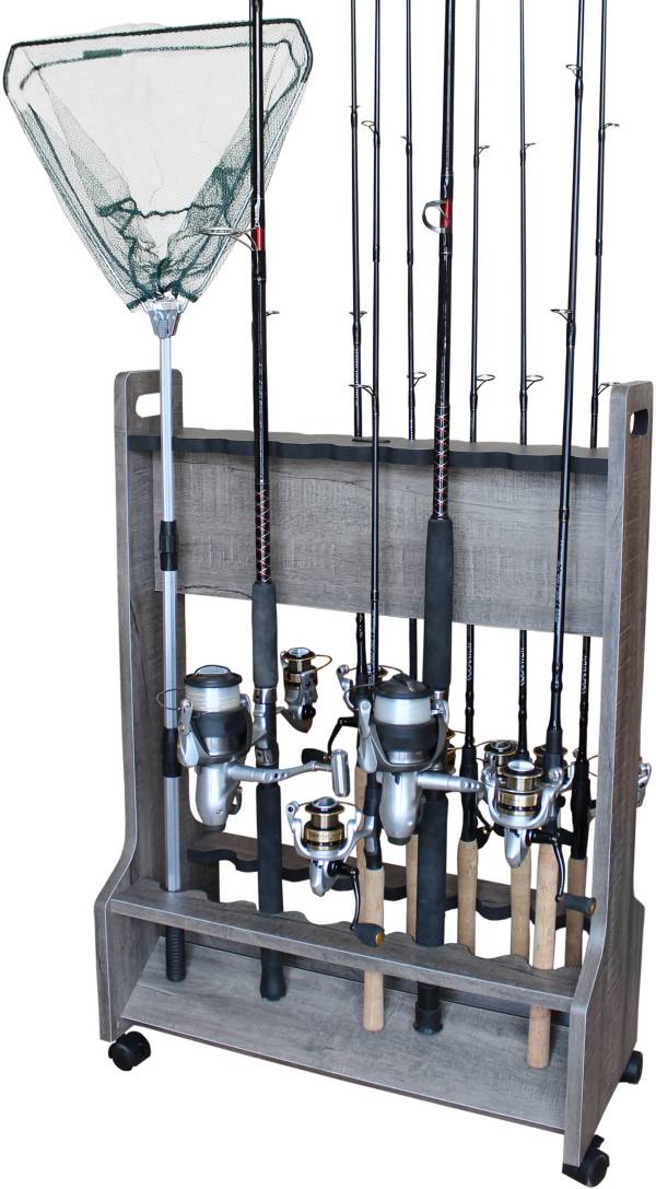 Rush Creek 16 Rolling Double Sided Rod Storage Rack