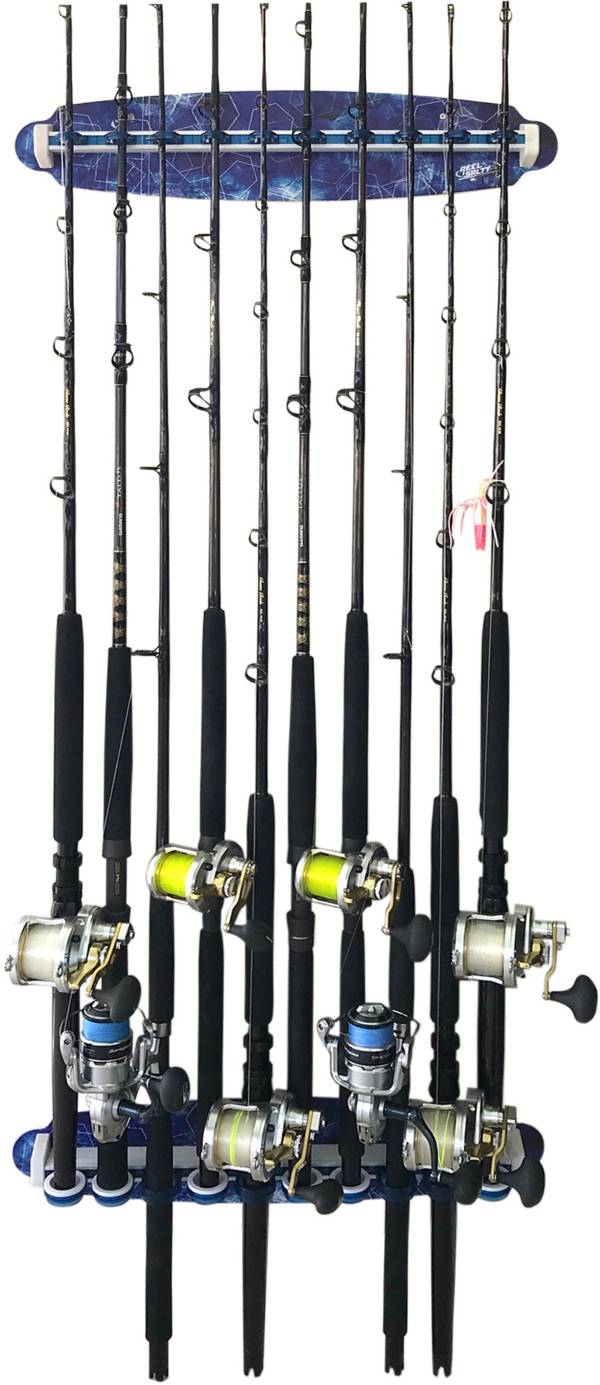 Rush Creek Reel Salty 10 Rod Wall and Ceiling Sliding Rack