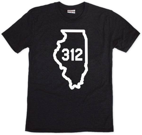 Where I'm From 312 Outline Black T-Shirt