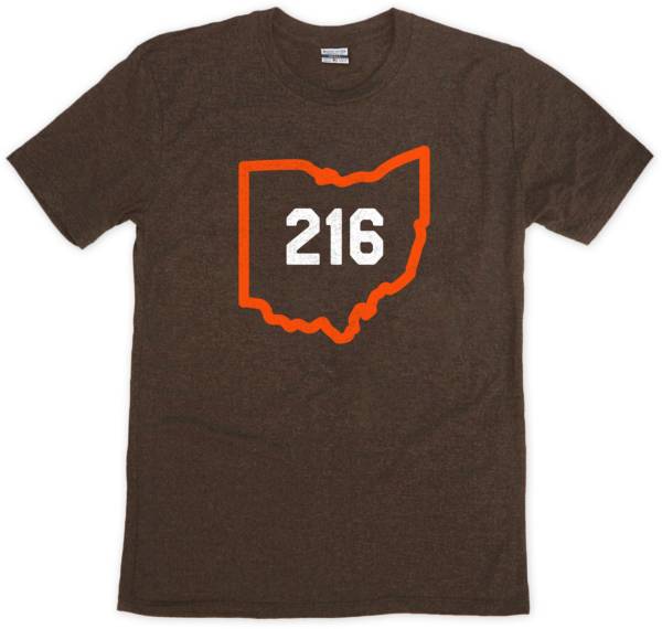 Where I'm From 216 Outline Brown T-Shirt