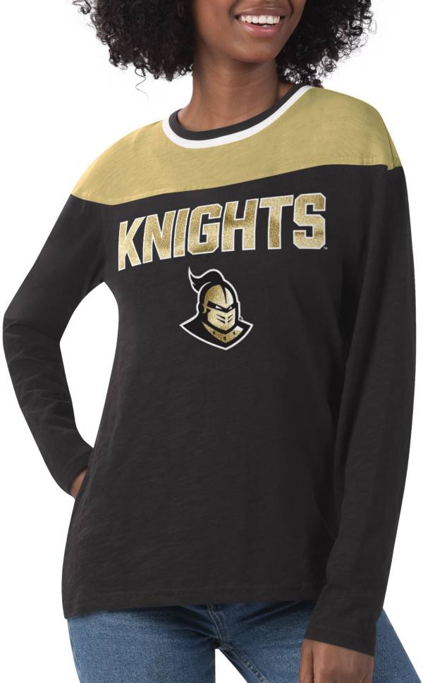 G-III For Her Women's UCF Knights Direct Snap Long Sleeve Black T-Shirt