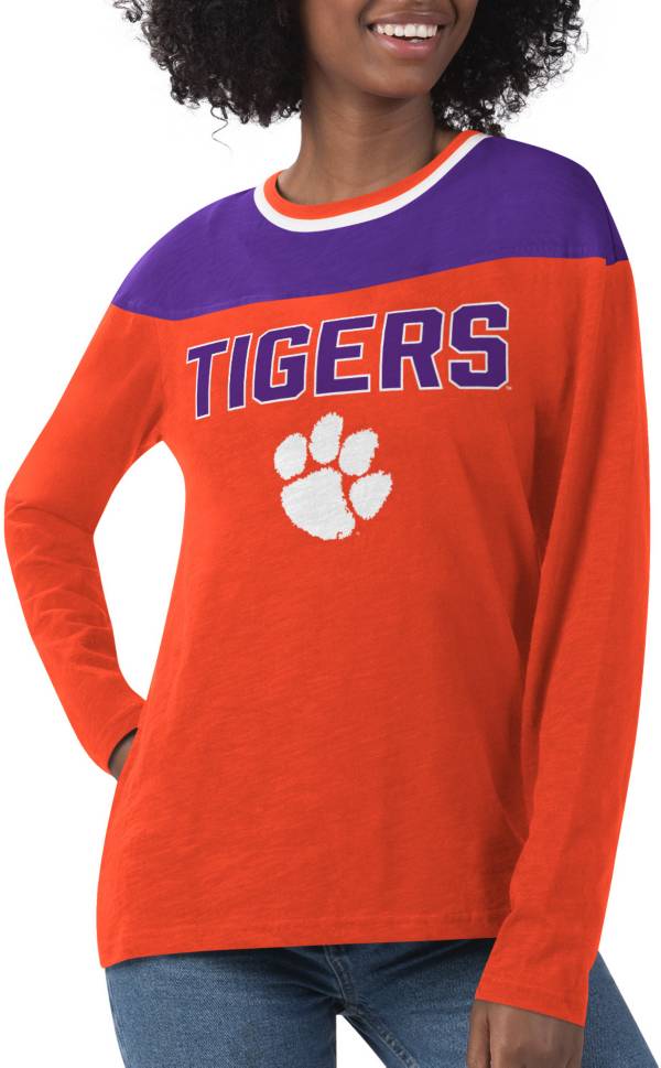 G-III For Her Women's Clemson Tigers Orange Direct Snap Long Sleeve T-Shirt