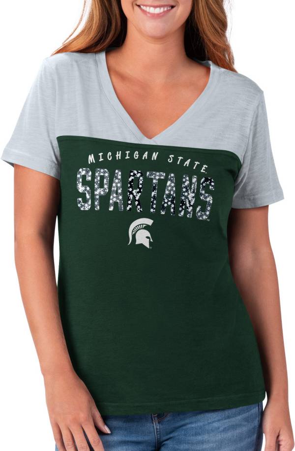 G-III For Her Women's Michigan State Spartans Green Rundown T-Shirt