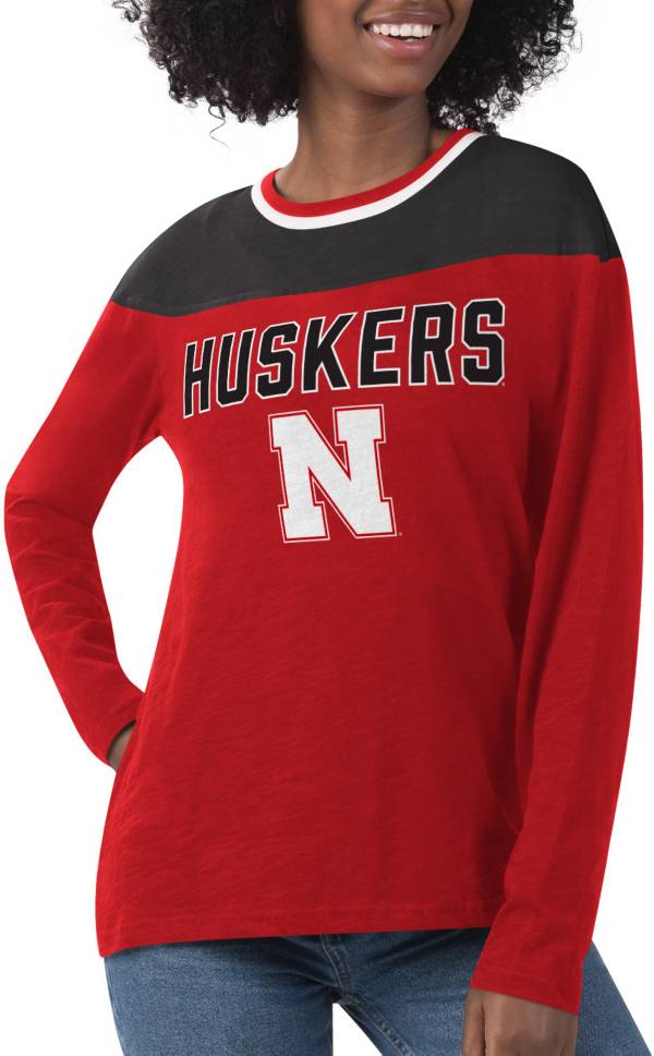 G-III For Her Women's Nebraska Cornhuskers Scarlet Direct Snap Long Sleeve T-Shirt