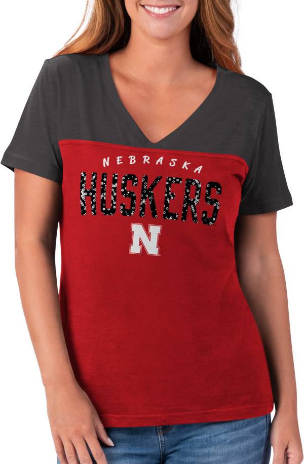 G-III For Her Women's Nebraska Cornhuskers Scarlet Rundown T-Shirt product image