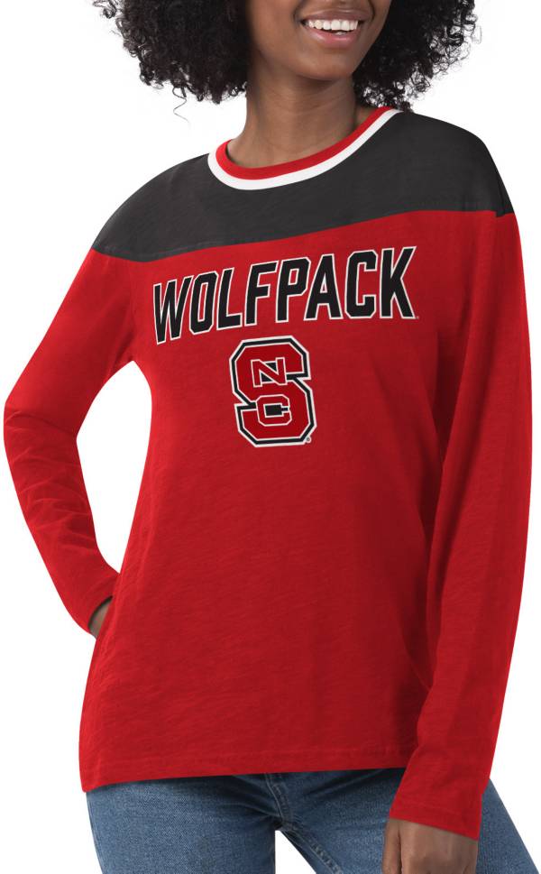 G-III For Her Women's NC State Wolfpack Red Direct Snap Long Sleeve T-Shirt