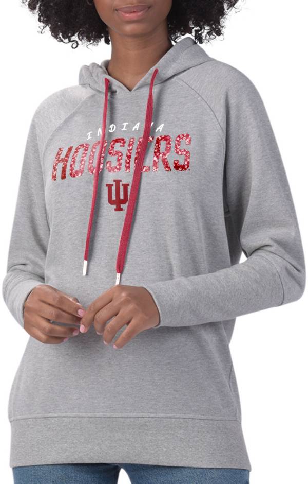 G-III For Her Women's Indiana Hoosiers Grey Ace Pullover Hoodie