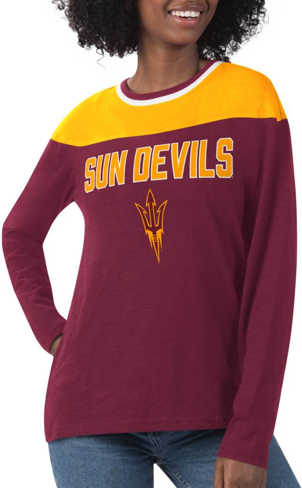 G-III For Her Women's Arizona State Sun Devils Maroon Direct Snap Long Sleeve T-Shirt