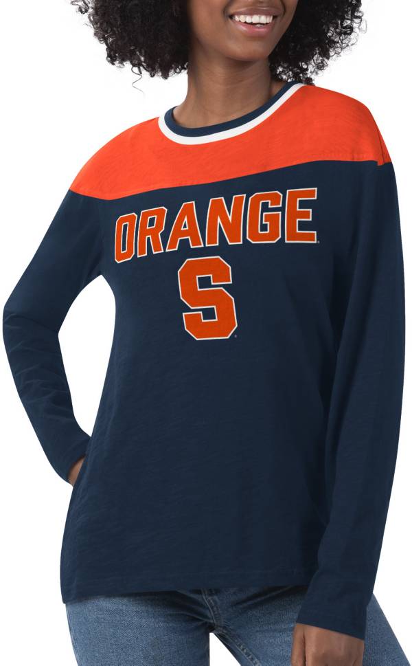 G-III For Her Women's Syracuse Orange Blue Direct Snap Long Sleeve T-Shirt