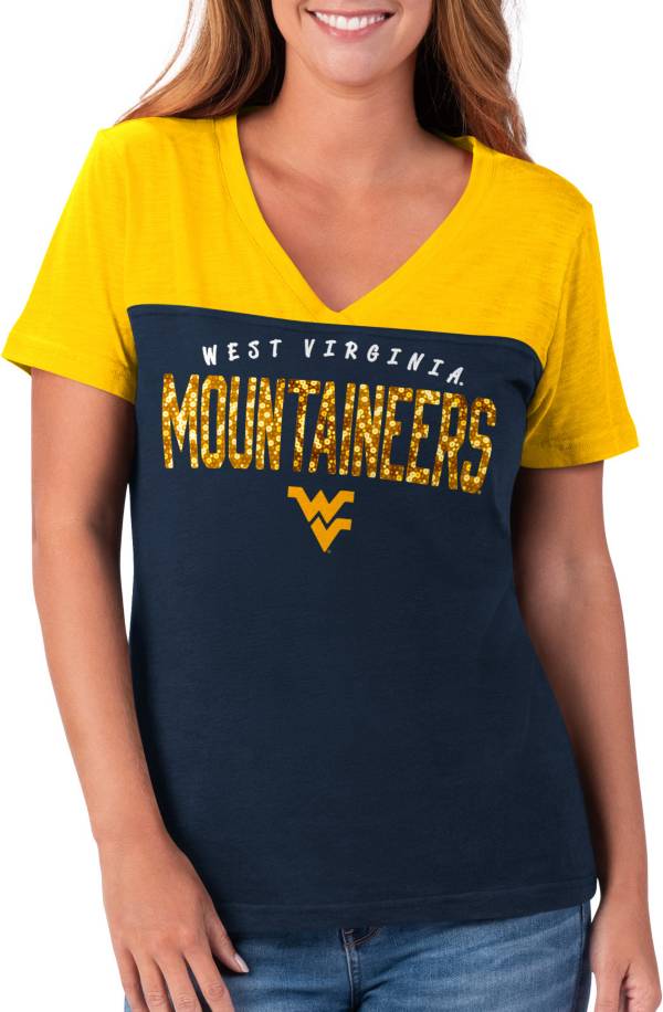 G-III For Her Women's West Virginia Mountaineers Blue Rundown T-Shirt