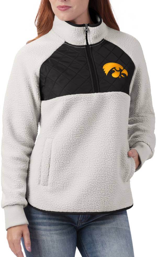 G-III for Her Women's Iowa Hawkeyes Wishbone Sherpa Black Jacket