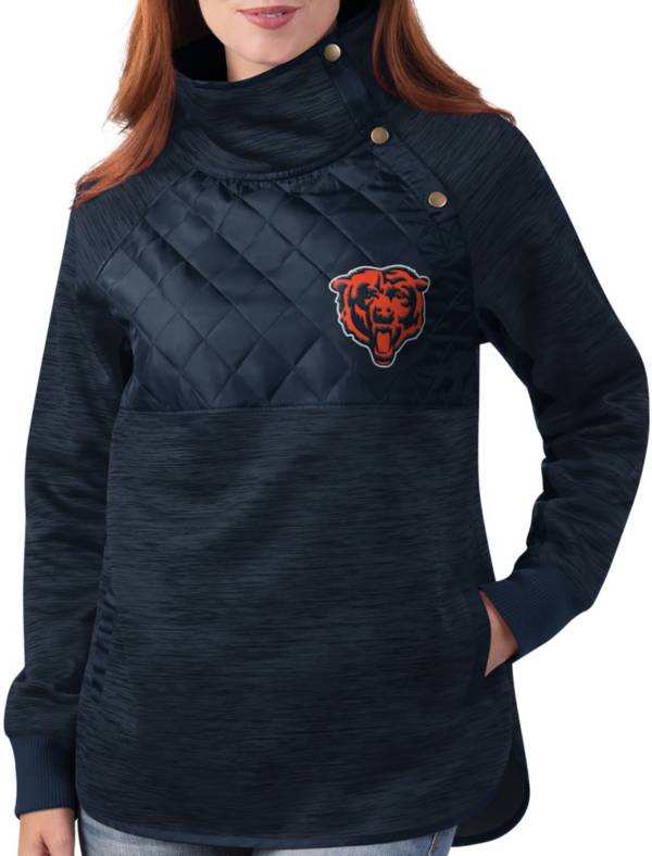 G-III for Her Chicago Bears Asymmetrical Navy Pullover Jacket