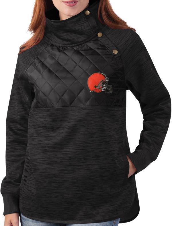 G-III for Her Cleveland Browns Asymmetrical Black Pullover Jacket