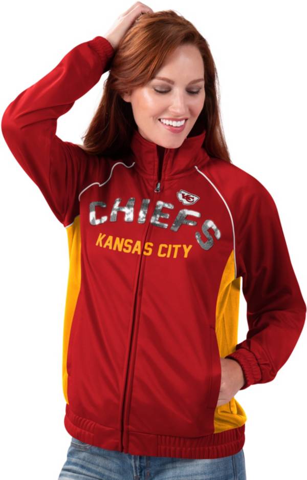 G-III for Her Women's Kansas City Chiefs Sequins Red Track Jacket