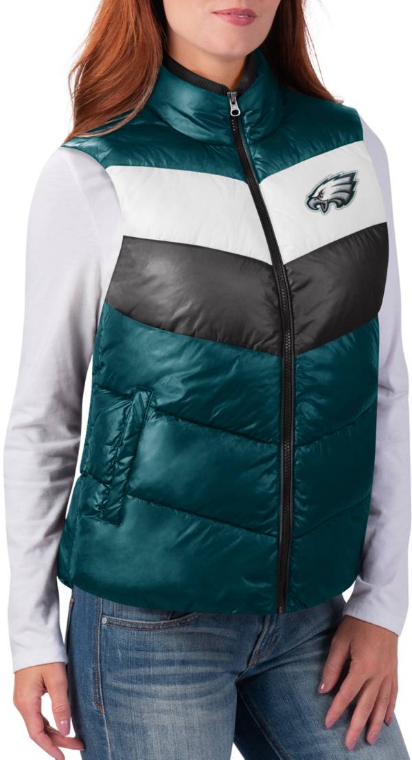 G-III for Her Women's Philadelphia Eagles Rebound Puff Green Vest