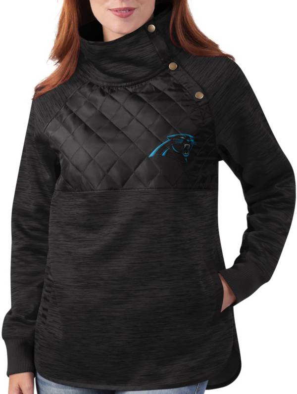 G-III for Her Carolina Panthers Asymmetrical Black Pullover Jacket