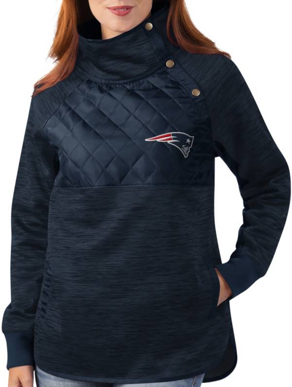 G-III for Her New England Patriots Asymmetrical Navy Pullover Jacket