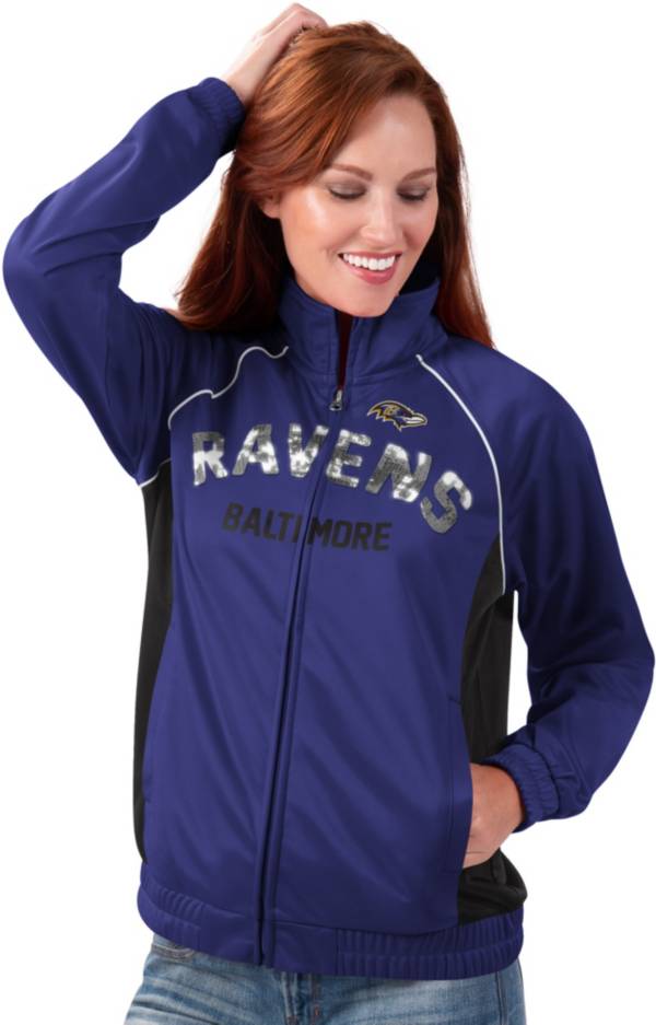 G-III for Her Women's Baltimore Ravens Sequins Purple Track Jacket