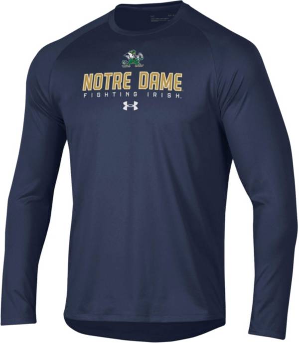 Under Armour Men's Notre Dame Fighting Irish Navy Long Sleeve Tech Performance T-Shirt product image