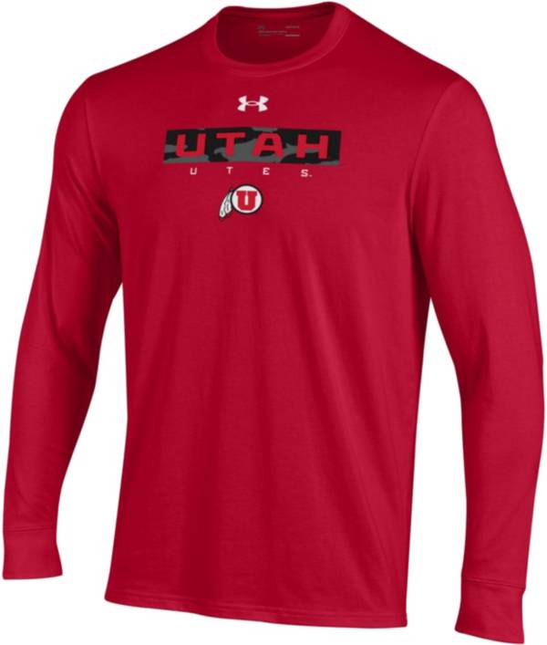 Under Armour Men's Utah Utes Crimson Performance Cotton Long Sleeve T-Shirt