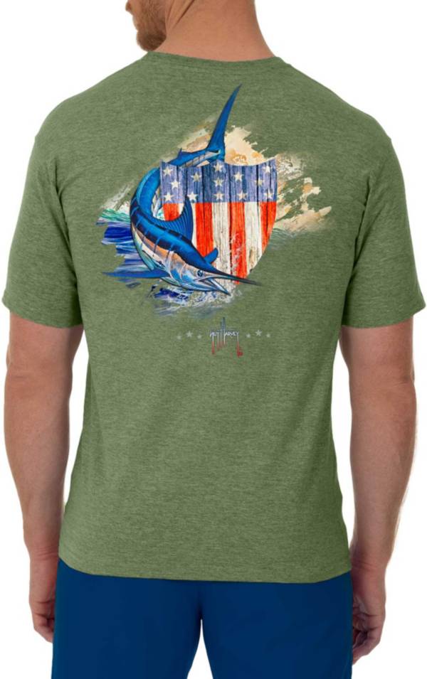 Guy Harvey Men's Patriotic Shield Graphic T-Shirt