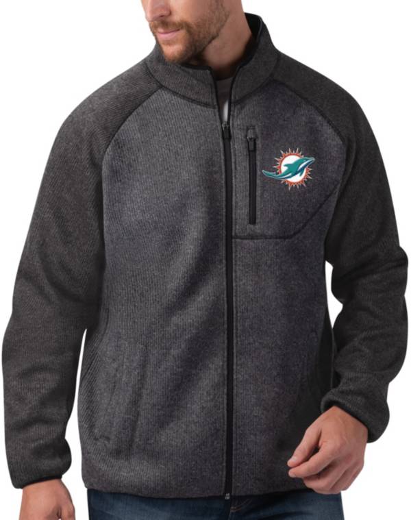 G-III Men's Miami Dolphins Switchback Full-Zip Charcoal Jacket