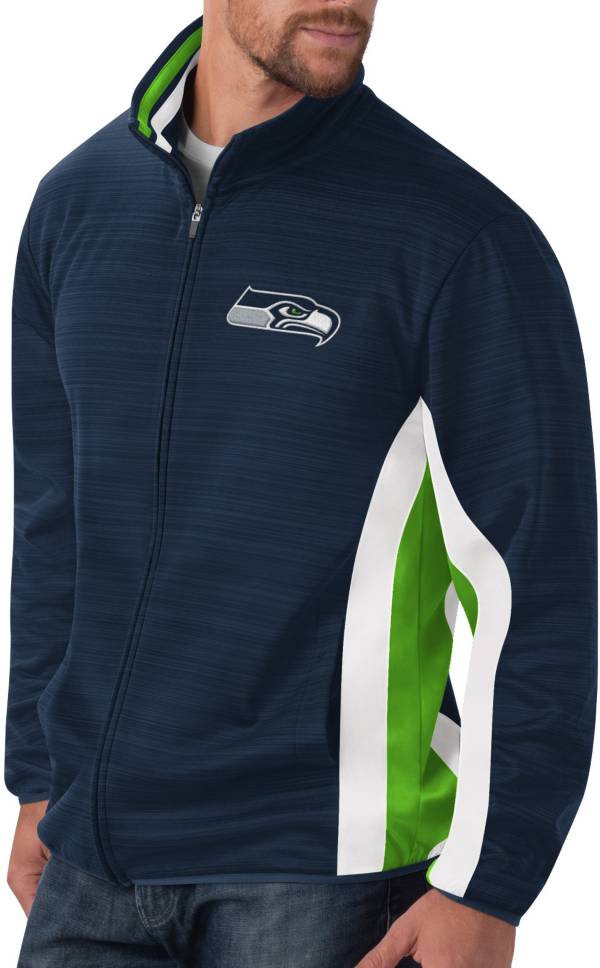 G-III Men's Seattle Seahawks Power Forward Navy Track Jacket