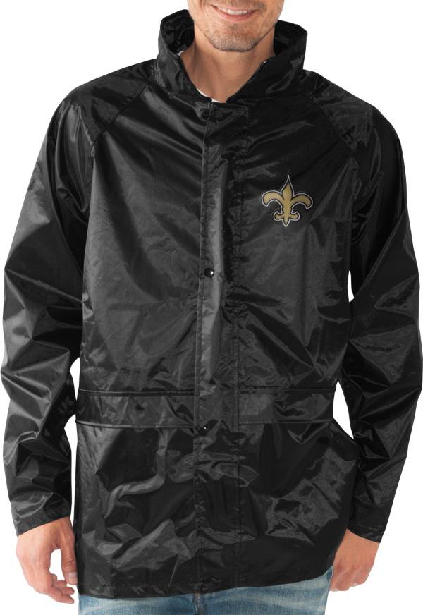 G-III Men's New Orleans Saints Full-Zip Hard Rain Black Jacket