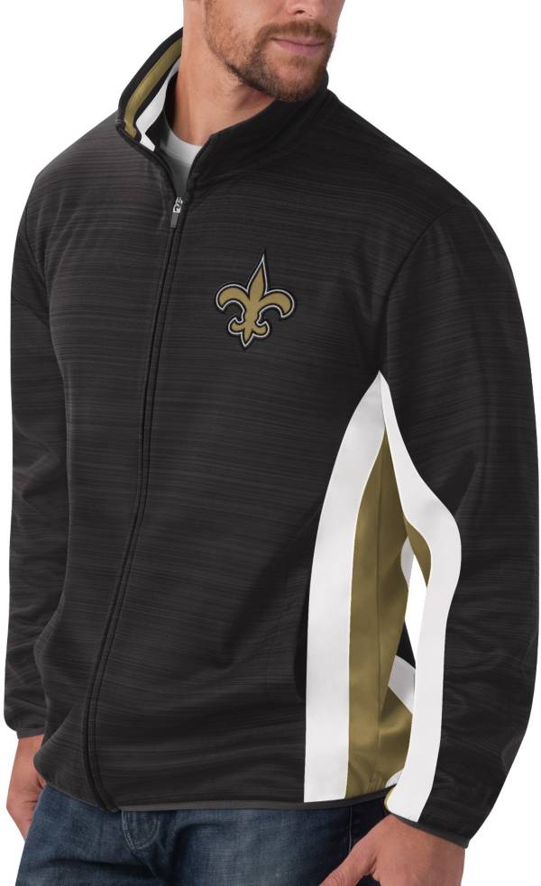 G-III Men's New Orleans Saints Power Forward Black Track Jacket