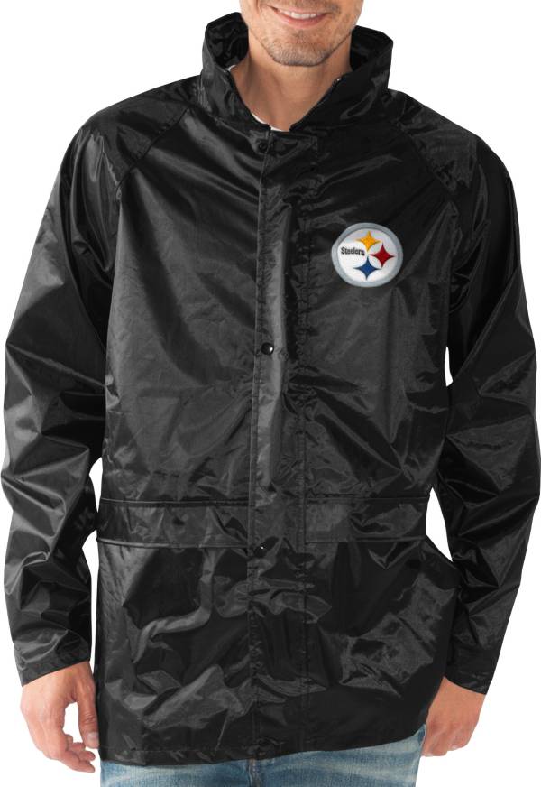 G-III Men's Pittsburgh Steelers Full-Zip Hard Rain Black Jacket