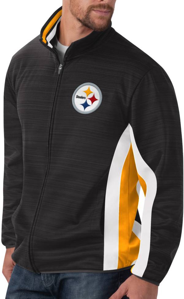 G-III Men's Pittsburgh Steelers Power Forward Black Track Jacket