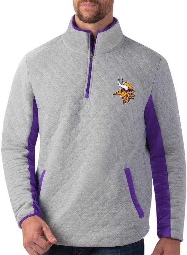 G-III Men's Minnesota Vikings Slugger Quilt Grey Half-Zip Pullover product image