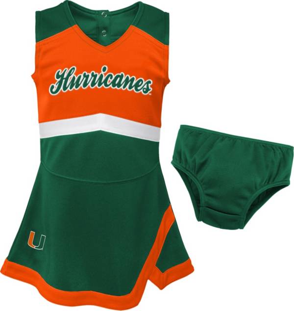 Gen2 Girls' Miami Hurricanes Green Cheer Captain 2-Piece Jumper Dress