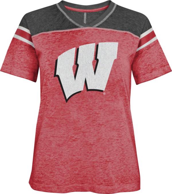 Gen2 Girls' Wisconsin Badgers Red Team Captain T-Shirt