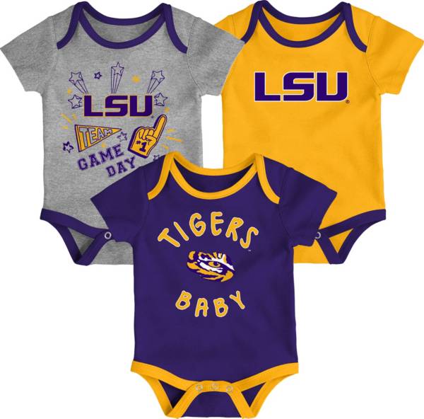 Gen2 Infant LSU Tigers Purple Champ 3-Piece Creeper Set