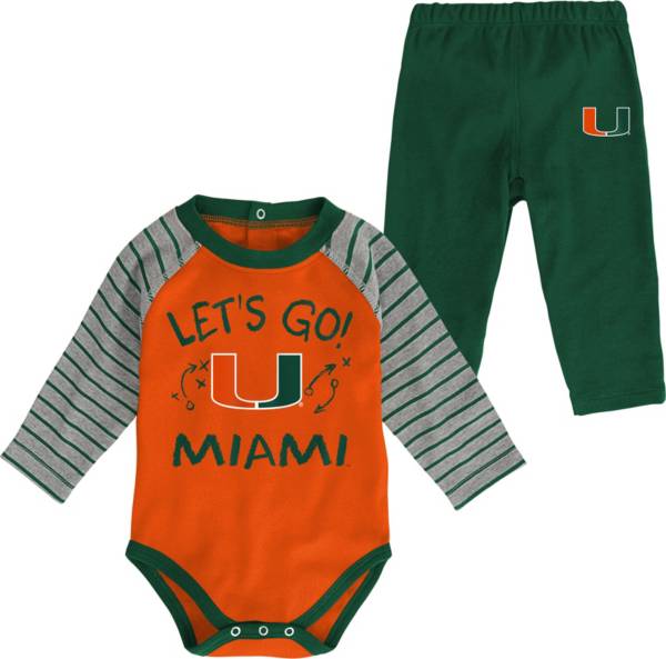Gen2 Toddler Miami Hurricanes Green Touchdown 2-Piece Creeper Set