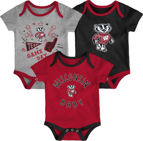 Gen2 Infant Wisconsin Badgers Red Champ 3-Piece Creeper Set